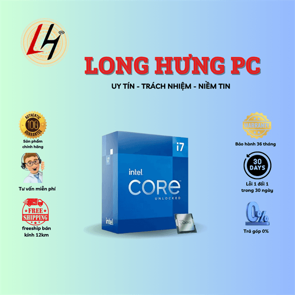CPU Intel Core i7-14700K (UP TO 5.6Ghz, 20 NHÂN 28 LUỒNG, 33MB CACHE, 125W) - Socket Intel LGA 1700/RAPTOR LAKE
